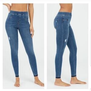 SPANX Women's Distressed Ankle Skinny Blue Jeans size Small 20725